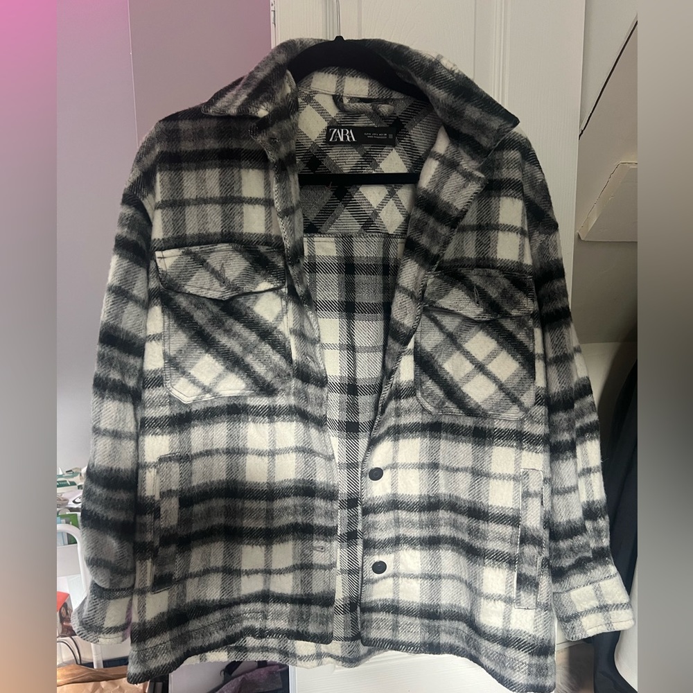Zara Oversized Flannel Jacket